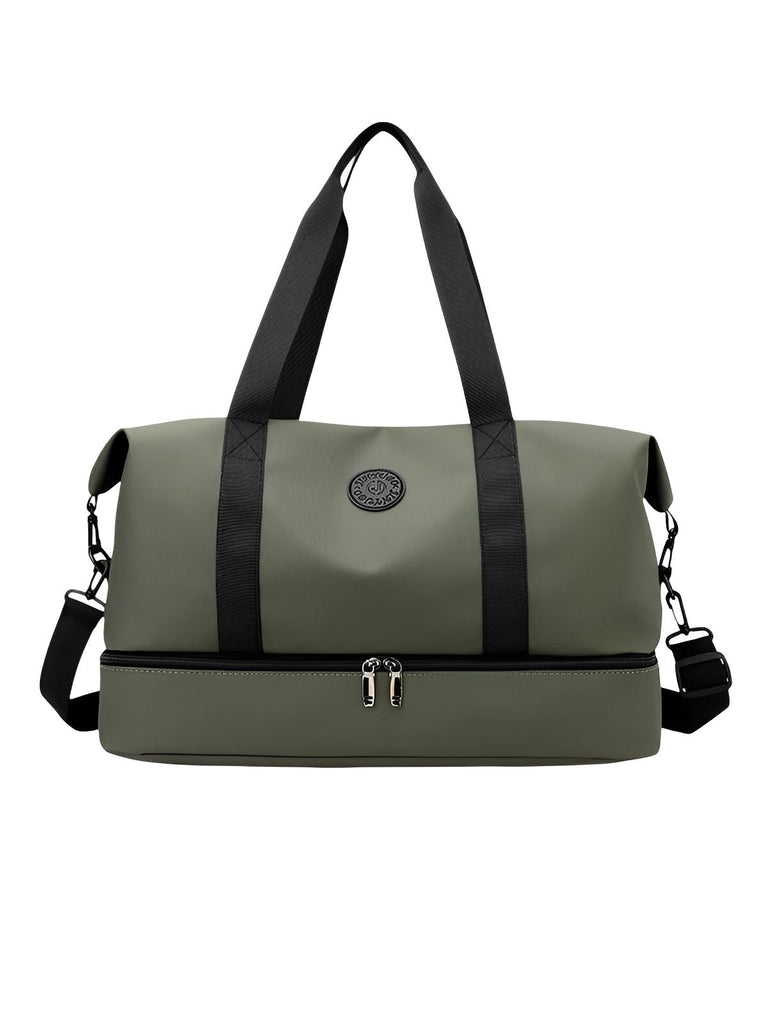 Sac de voyage grande capacité, sac de sport déperlant, compartiment chaussures, sac week - end mixte, bandoulière réglable, modèle Mahaut - Sac de voyage - Vert