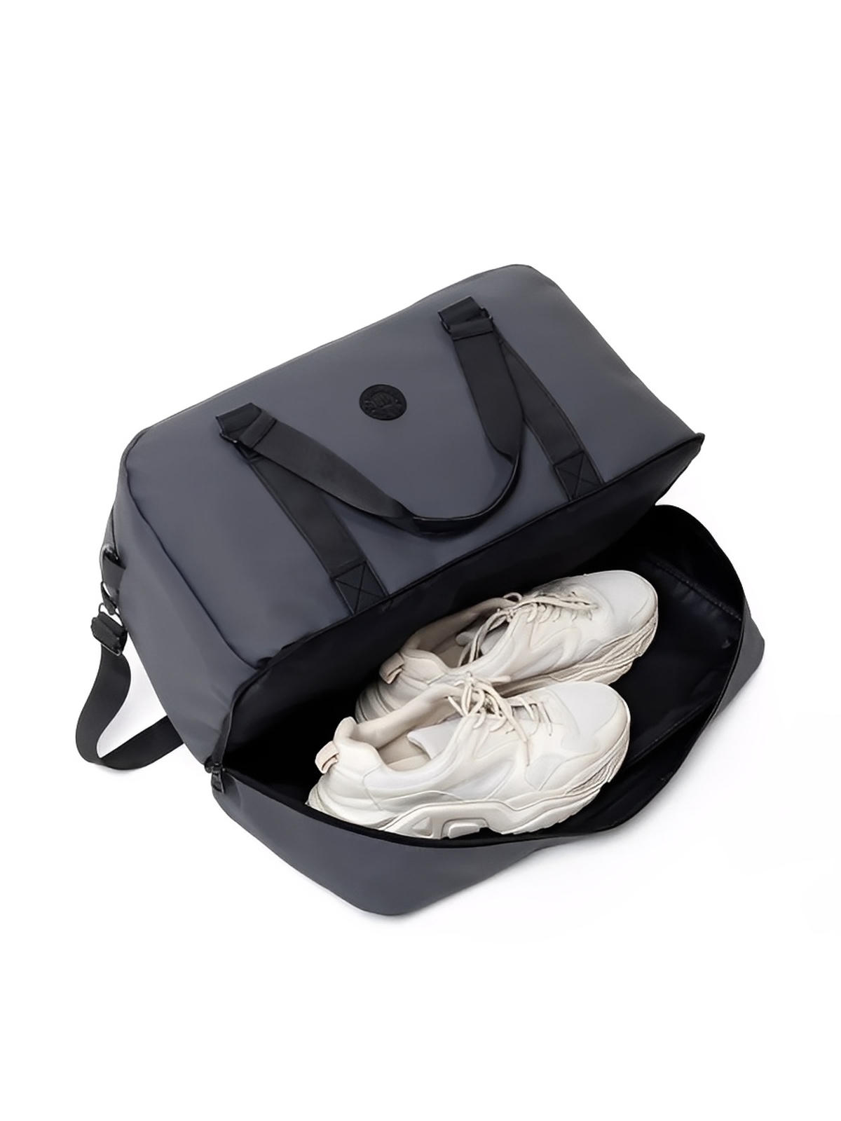 Sac de voyage grande capacité, sac de sport déperlant, compartiment chaussures, sac week - end mixte, bandoulière réglable, modèle Mahaut - Sac de voyage - Gris