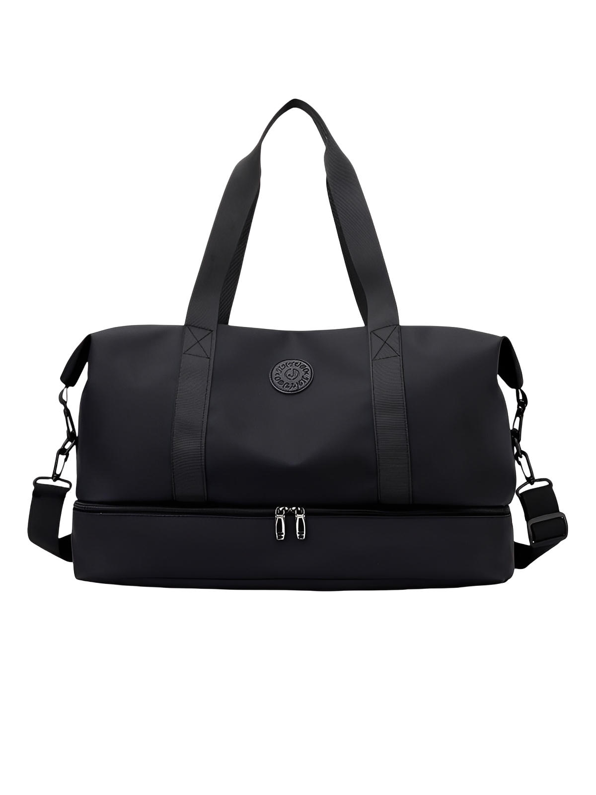 Sac de voyage grande capacité, sac de sport déperlant, compartiment chaussures, sac week - end mixte, bandoulière réglable, modèle Mahaut - Sac de voyage - Noir