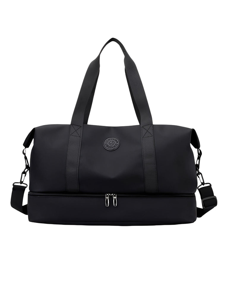 Sac de voyage grande capacité, sac de sport déperlant, compartiment chaussures, sac week - end mixte, bandoulière réglable, modèle Mahaut - Sac de voyage - Noir