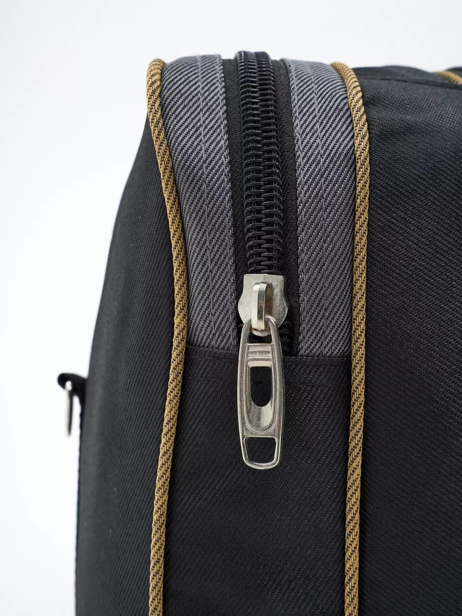 Sac de voyage homme, sac sport 60L, grand sac week - end, sac épaule résistant, sac compartiment chaussures, modèle Mauro - Sac de voyage - Noir et gris