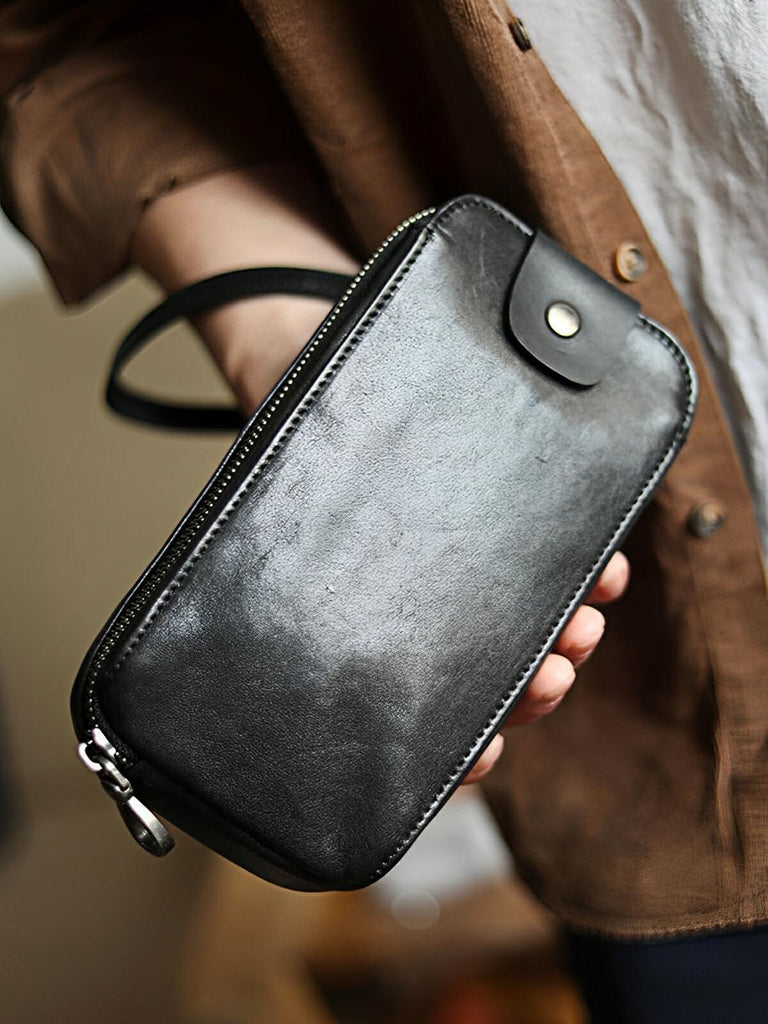 Sacoche à bandoulière en cuir, compact et fonctionnelle, modèle Marien - Sacoche - Noir