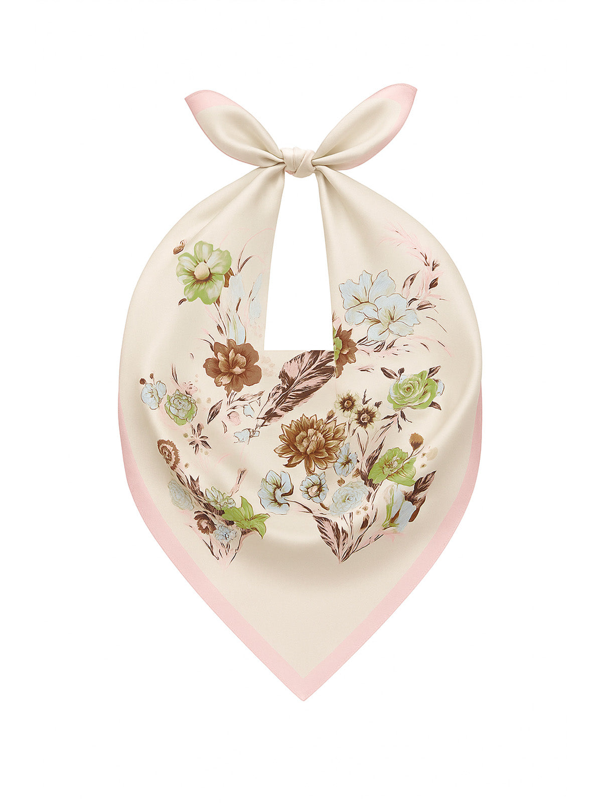 Foulard carré soyeux, imprimé floral multicolore, satin doux 90x90, accessoire féminin chic, écharpe polyvalente printemps été, modèle Tika