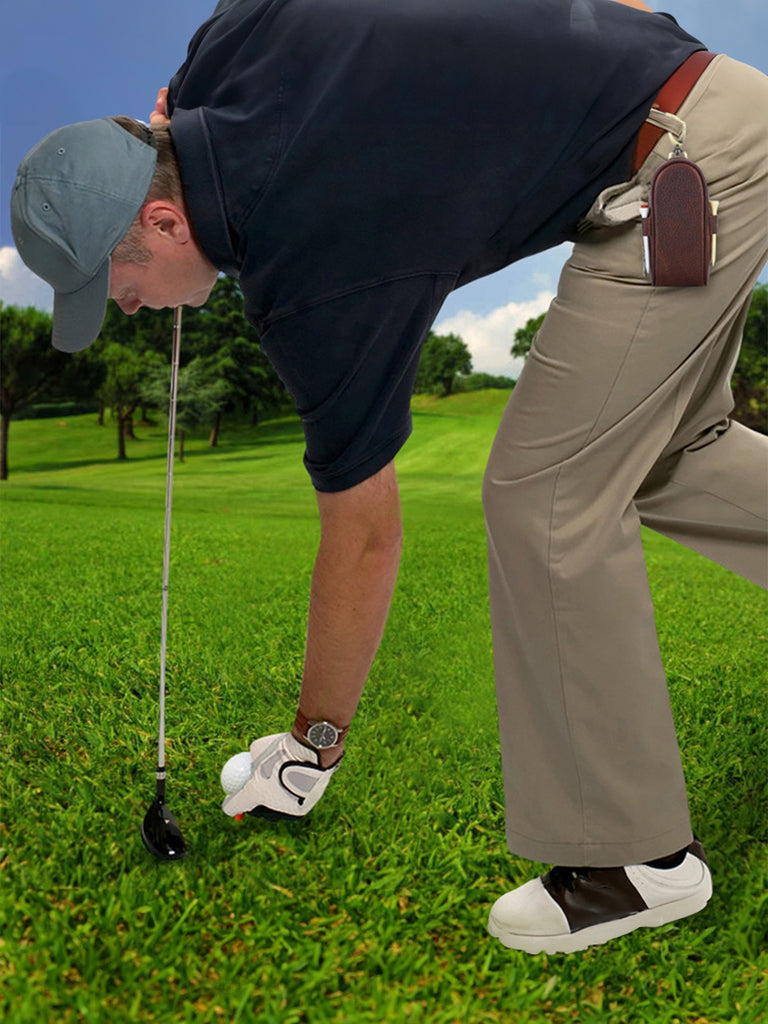 Étui pour balles de golf et tees, en cuir, transportable partout, modèle Ébrard