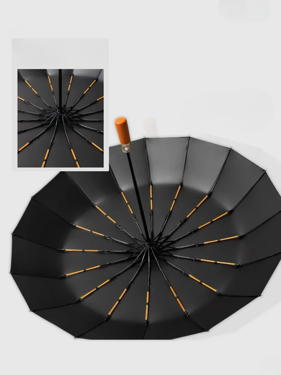 Parapluie pliant automatique, à grand diamètre, renforcé, anti-vent et déperlant, modèle Alistair