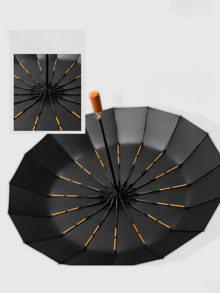 Automatic folding umbrella, with a large diameter, reinforced, windproof and water-repellent, Alistair model