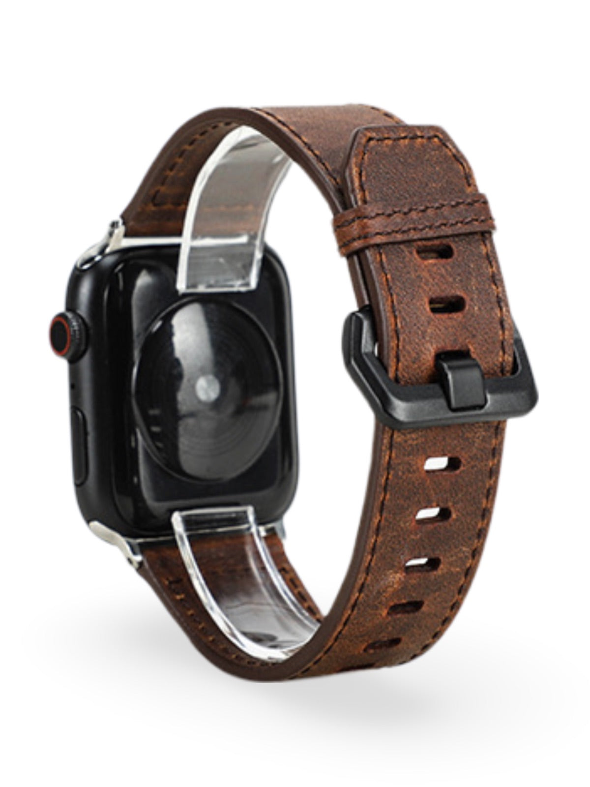 Bracelet cuir vintage Apple Watch, véritable cuir, boucle métallique, compatible toutes séries, modèle Damio