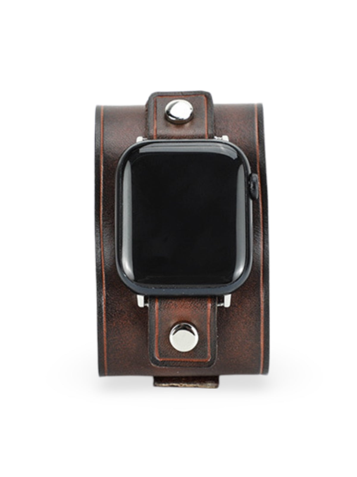 Large leather bracelet for Apple Watch, vintage strap, full-grain leather, retro design, Célian model