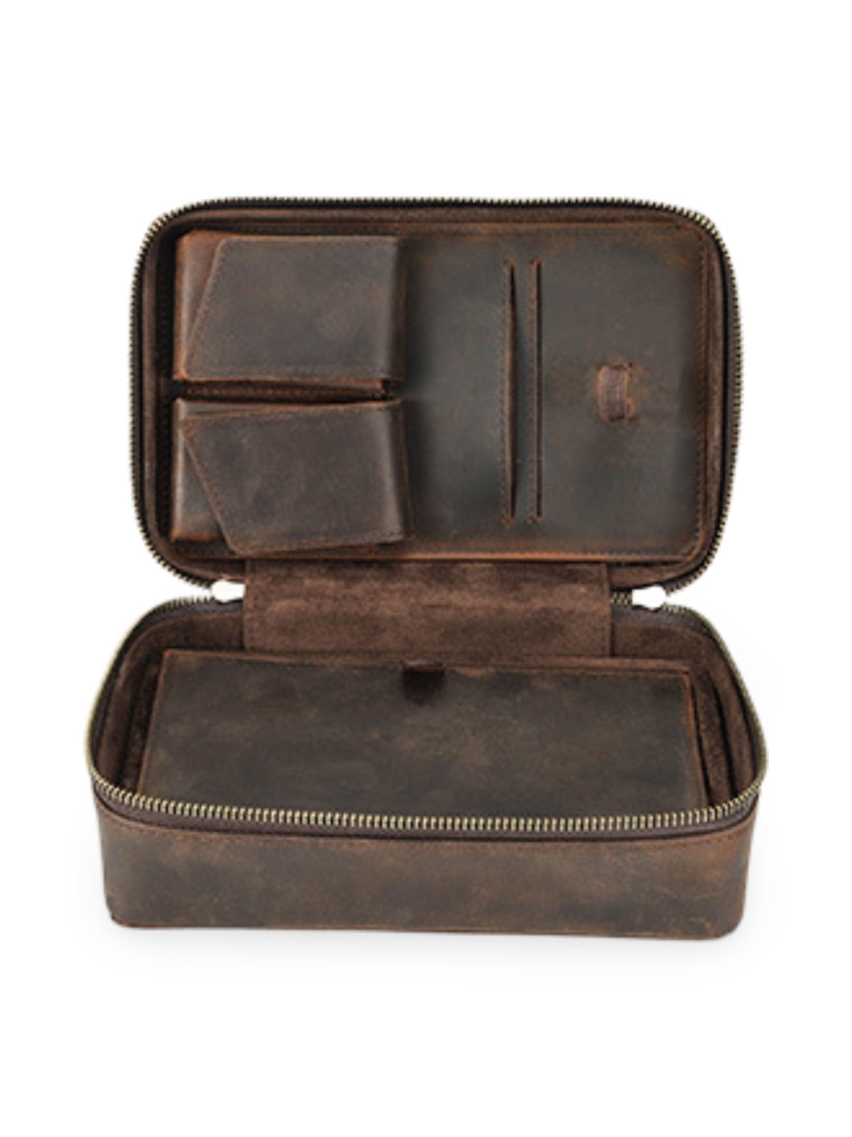 Transportabler Vintage-Zigarren-Humidor aus Leder, Modell Tiberius