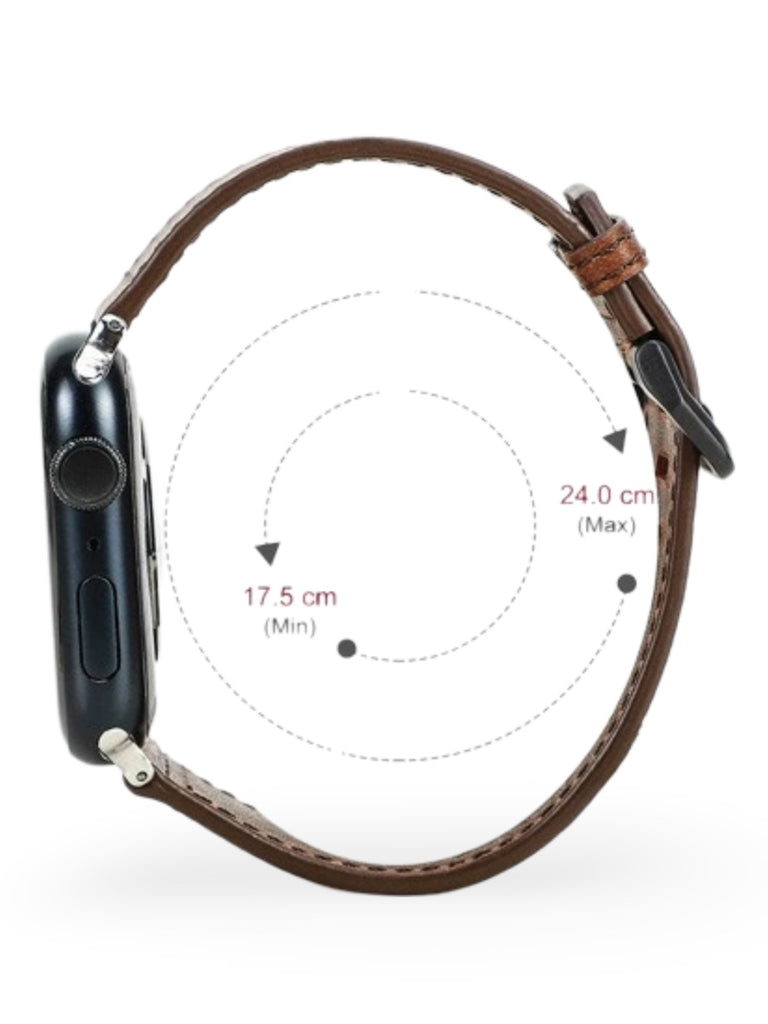 Vintage leather bracelet for Apple Watch, genuine leather, metal buckle, compatible with all series, Damio model