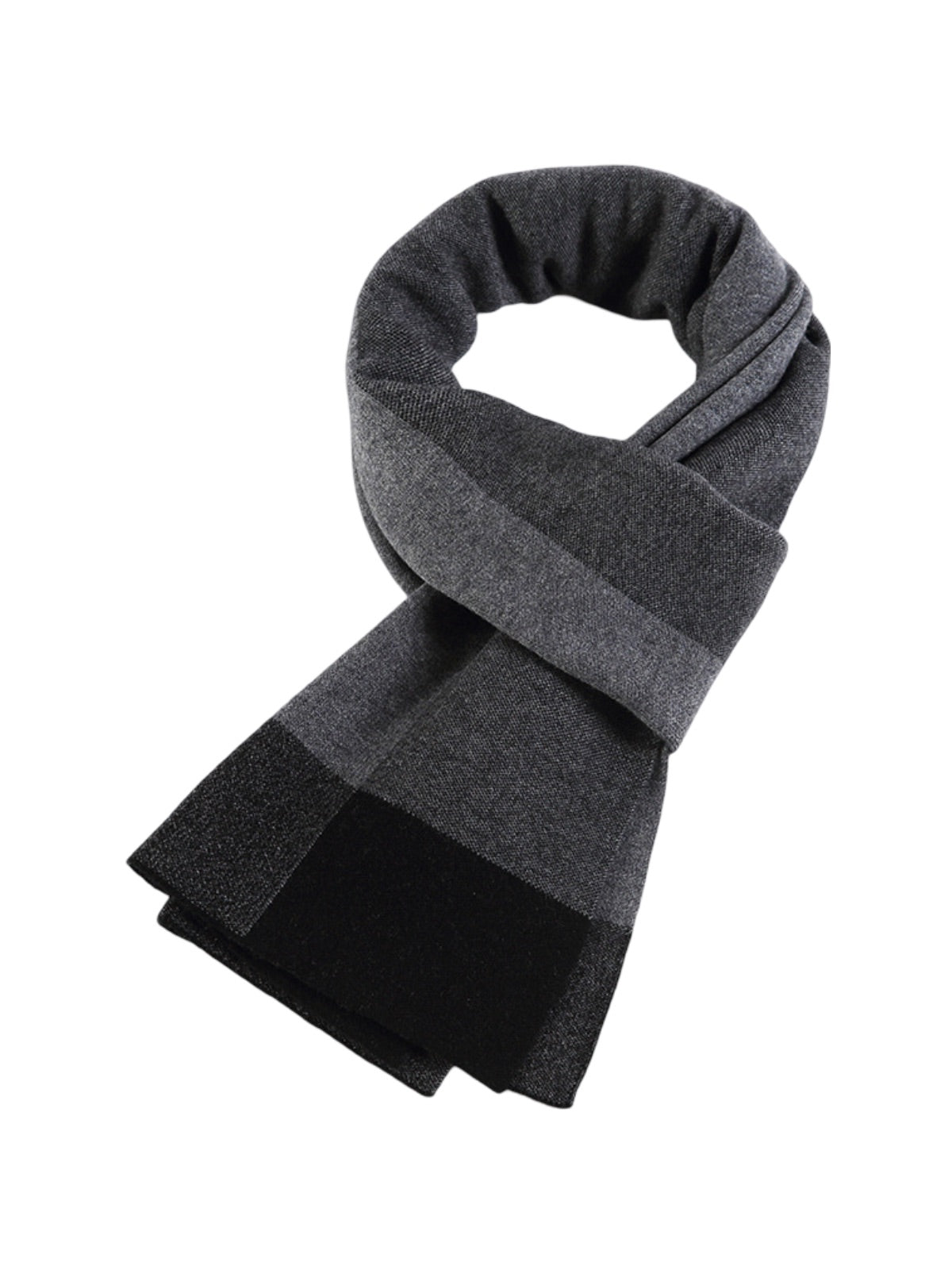 Écharpe homme en laine douce, design bloc couleur, style moderne hivernal, chaud et confortable, longueur généreuse, modèle Sébastien