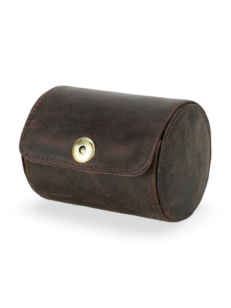 Tie case, made of leather, ideal for traveling, Olivien model