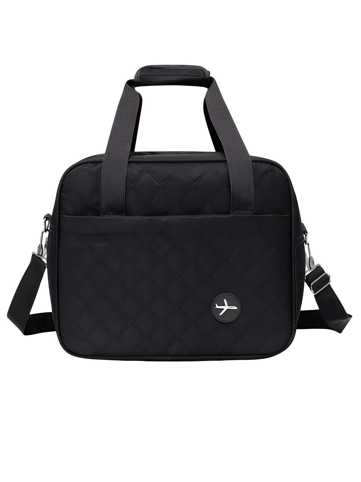 Bagage cabine avion, format 37x31x27 cm, sac de voyage, bandoulière réglable, tissu imperméable, rangement multifonction, modèle Elvire - Sac de voyage - Noir