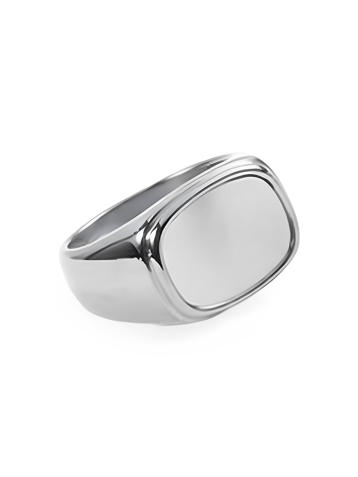 Bague carrée acier inoxydable, or 18K, femme, anneau géométrique, effet nacre, tendance, moderne, modèle Ivanah - Bague - Argent + Blanc XXS