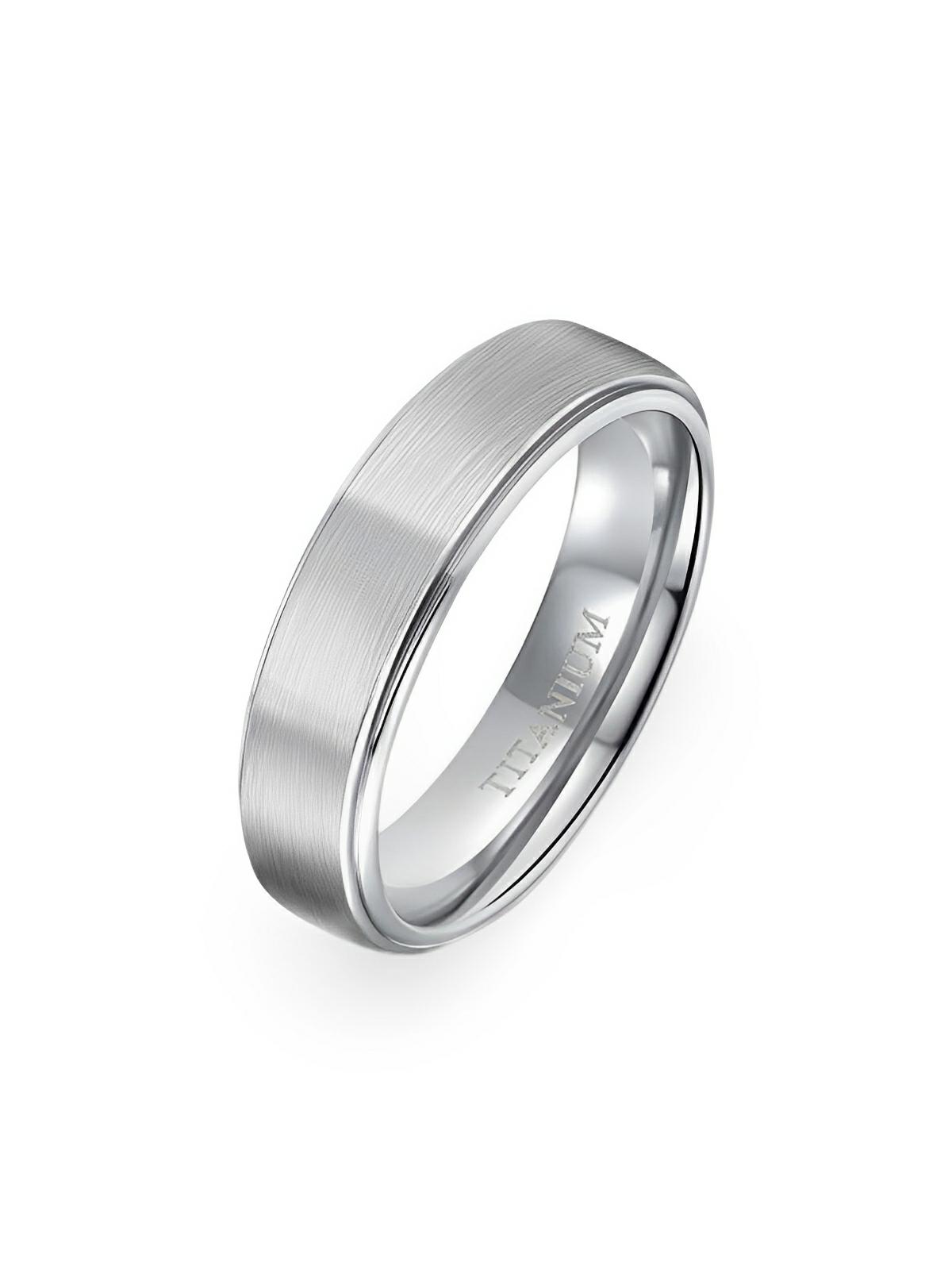Bague en titane, noire mate / argent brossé, anneau mixte minimaliste, modèle Mélo - Bague - Argent XXS