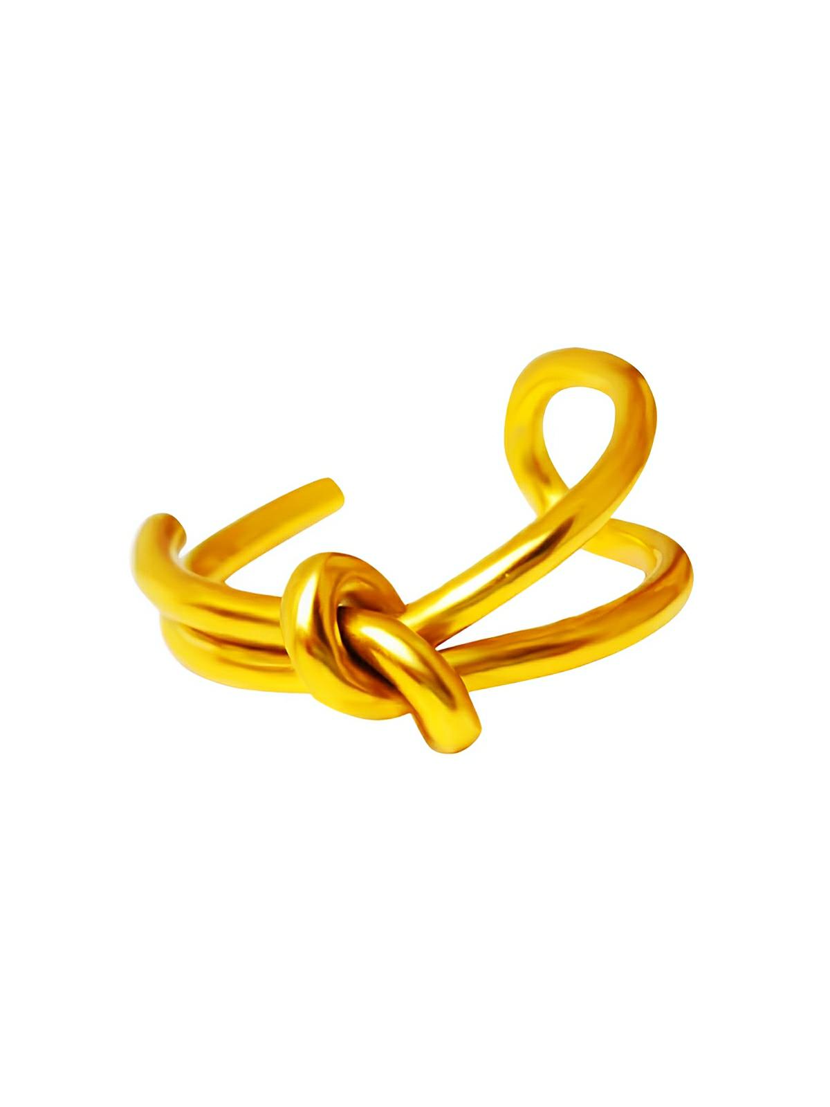 Bague femme acier inoxydable, bague géométrique or 18 carats, bague moderne minimaliste, bijou tendance acier titane, accessoire mode féminin, modèle Inara - Bague - Or XXS