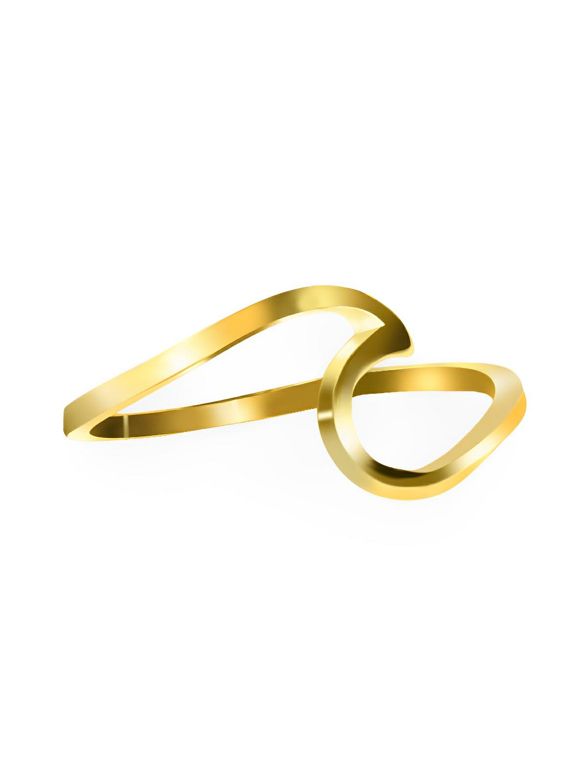 Bague femme vague, acier inoxydable, or 14 carats, design minimaliste, taille ajustée, modèle Haicha - Bague - Or XXS