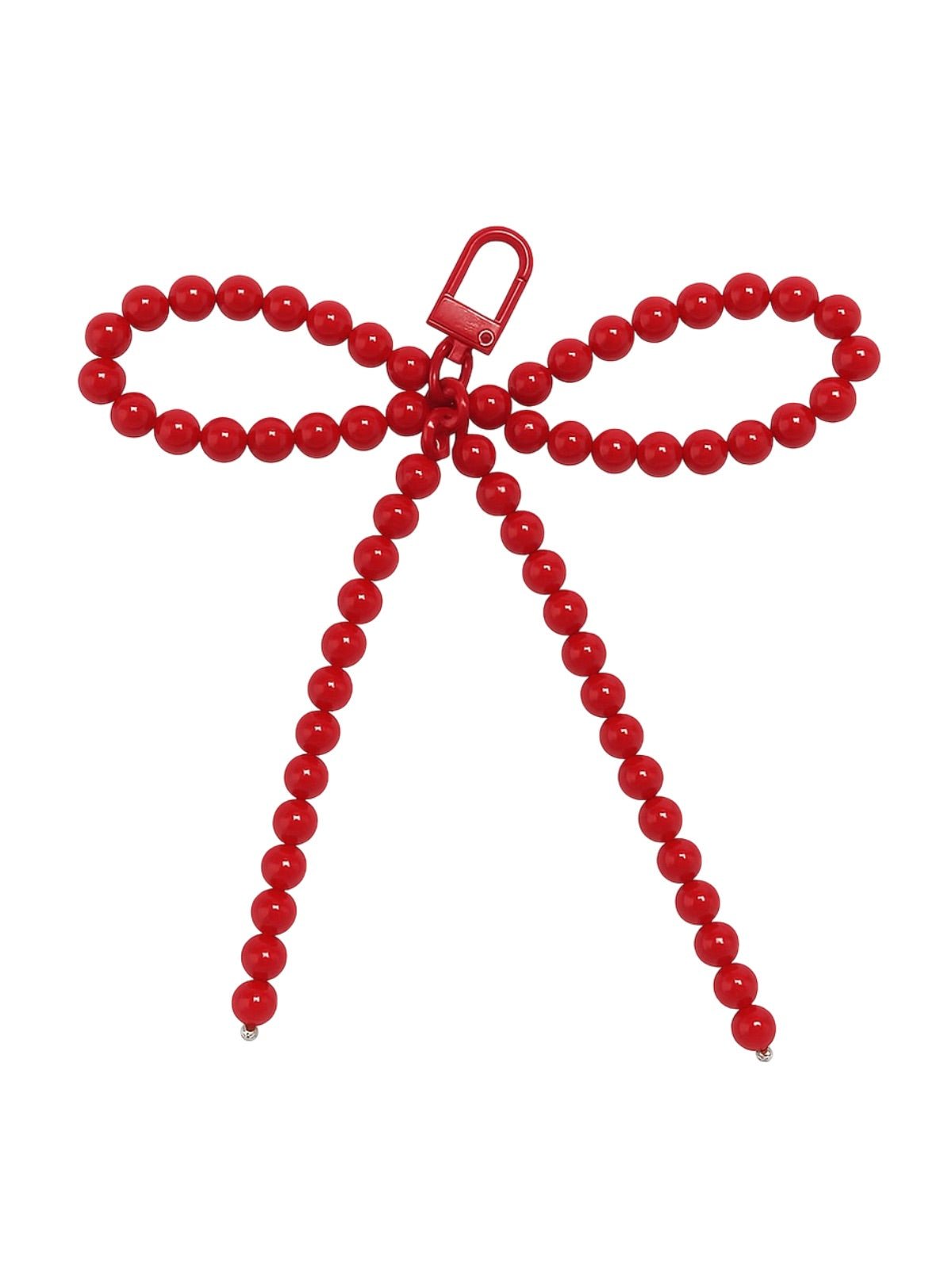 Bijou de sac nœud perlé, breloque sac miu miu, bijou style old money, pendentif sac tendance, porte - clés fantaisie, modèle Liva - Rouge