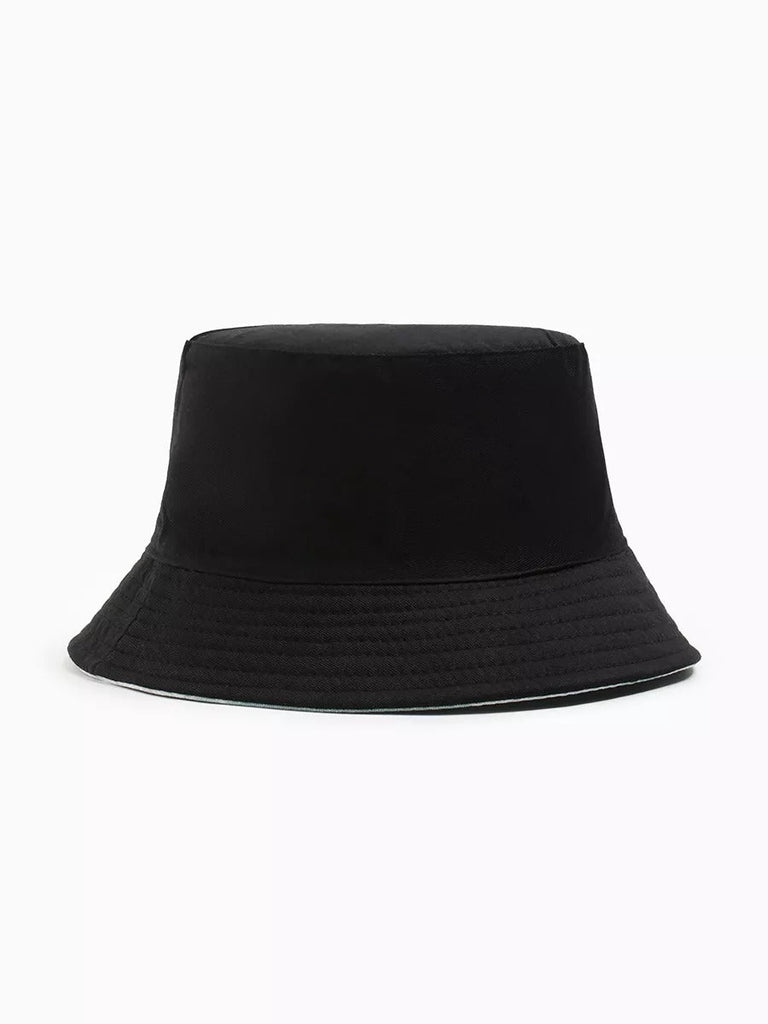 Bob coton réversible, imprimé tie - dye, noir et blanc, homme femme, protection solaire, modèle Vaco - Casquette - Blanc et noir