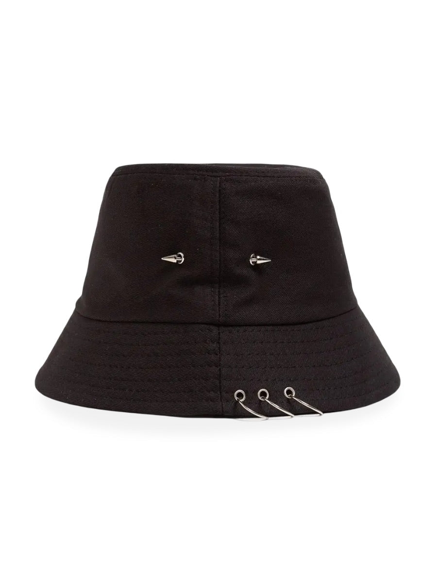 Bob en coton, avec anneaux et pics en métal, chapeau streetwear unisexe, respirant, modèle Louka - Bob - Noir