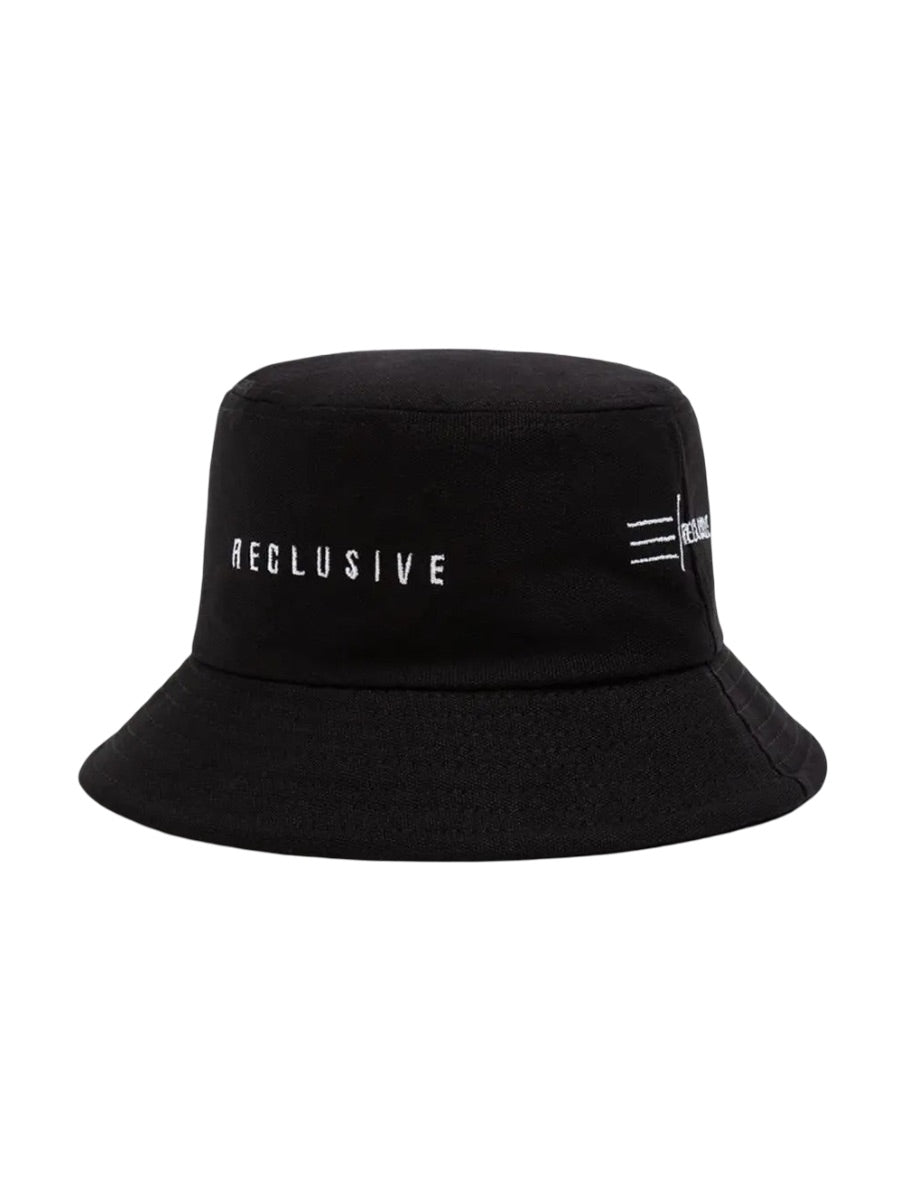 Bob en coton unisexe, broderie Reclusive, protection solaire, pliable, modèle Atom - Casquette - Noir