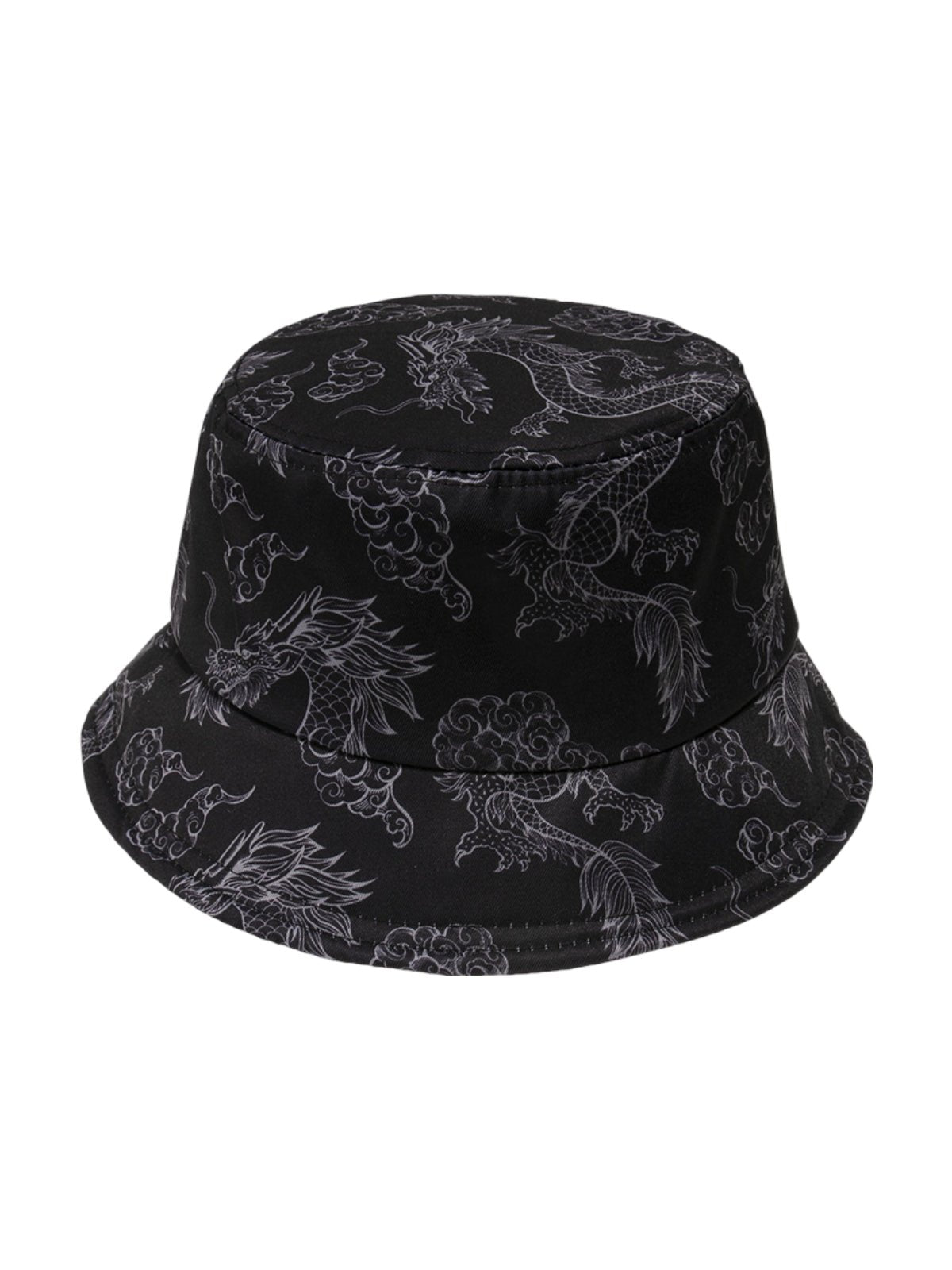 Bob imprimé dragon, chapeau streetwear, protection solaire, accessoire tendance, unisexe, modèle Tayo - Bob - Gris foncé
