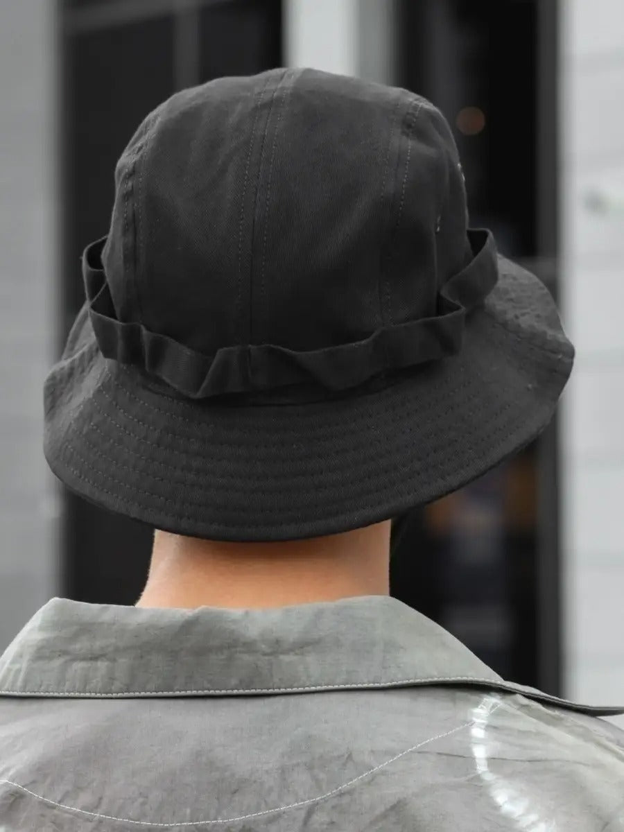 Bob streetwear et techwear, ajustable, anti - UV, avec cordon, gorpcore, chapeau de randonnée, modèle Elior - Bob - Noir