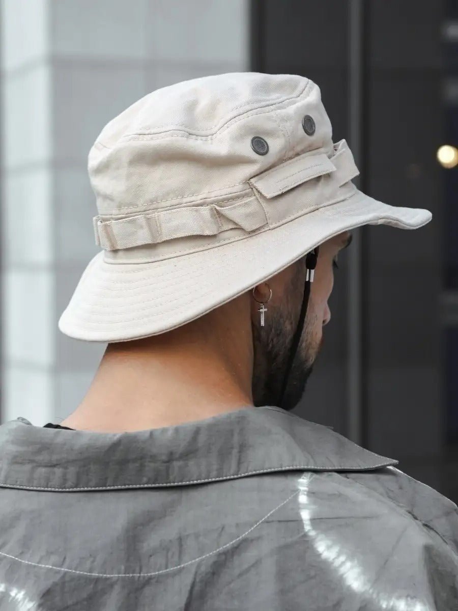 Bob streetwear et techwear, ajustable, anti - UV, avec cordon, gorpcore, chapeau de randonnée, modèle Elior - Bob - Beige