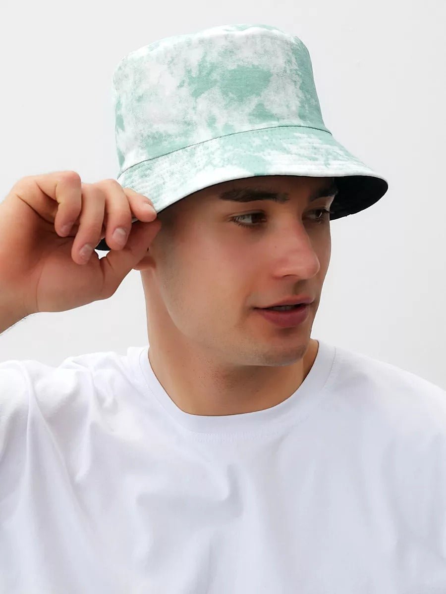 Bob tie dye réversible, protection UV, mixte, coton doux, style Y2K, modèle Elon - Bob - Vert