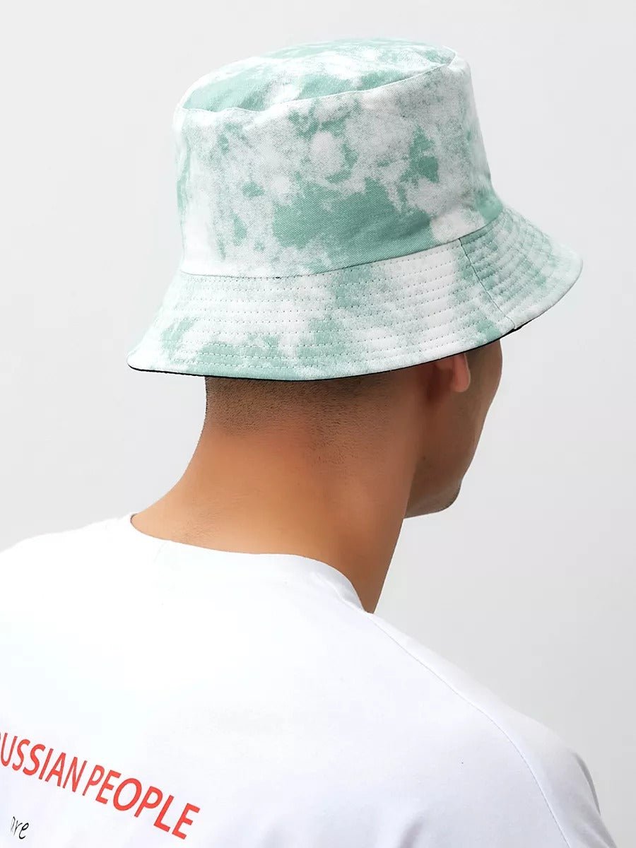 Bob tie dye réversible, protection UV, mixte, coton doux, style Y2K, modèle Elon - Bob - Vert