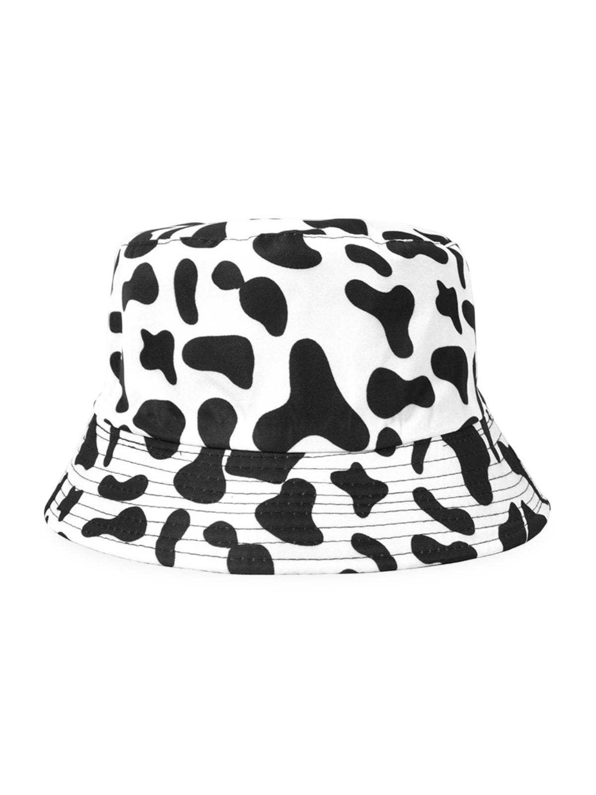 Bob vache réversible, chapeau été, protection UV, imprimé tendance, style unique, modèle Cowa - Bob - Noir