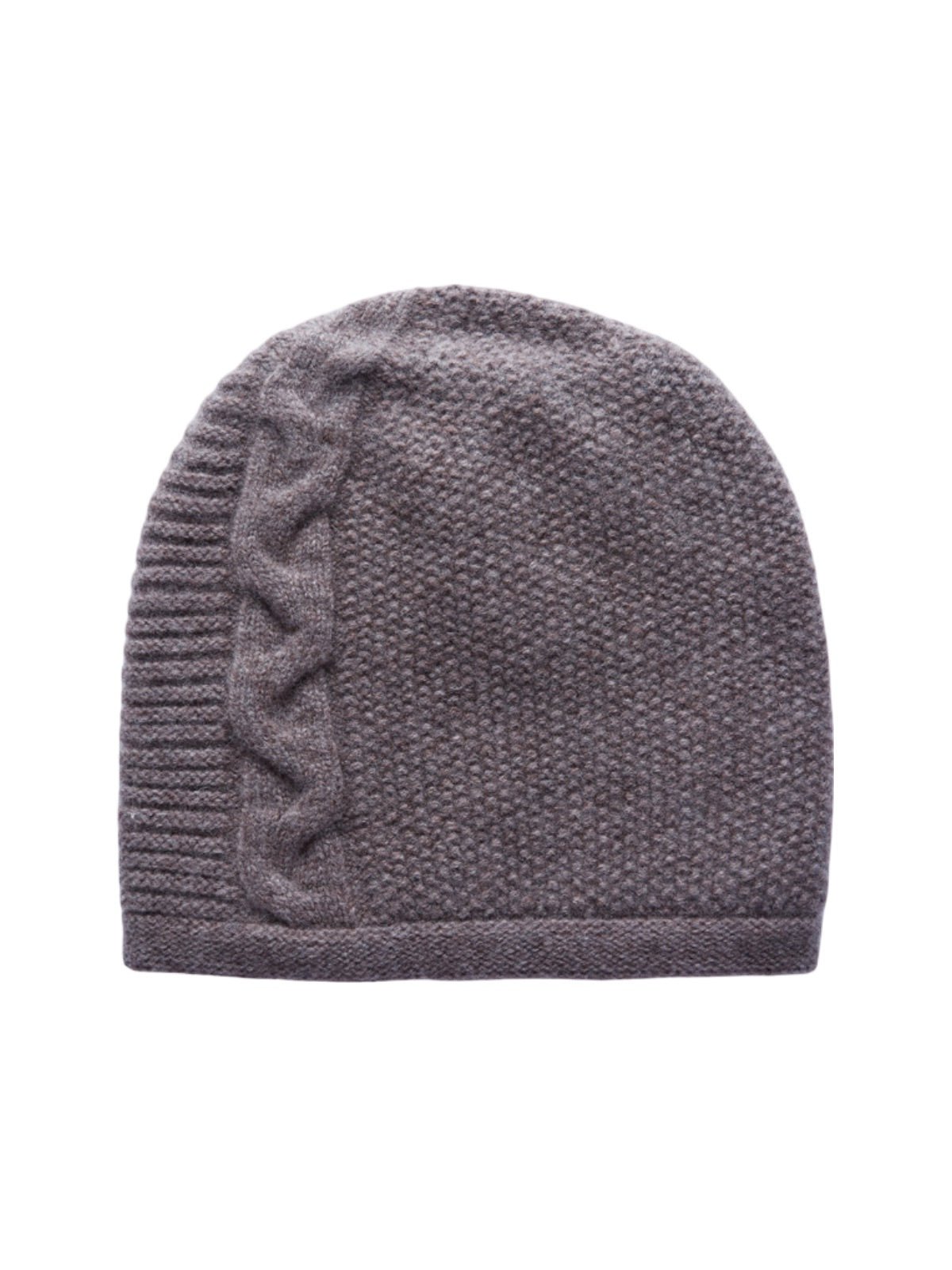 Bonnet chaud en laine douce, tricot torsadé style minimal, accessoire d’hiver confortable et ajusté, modèle Haruma - Bonnets - Taupe