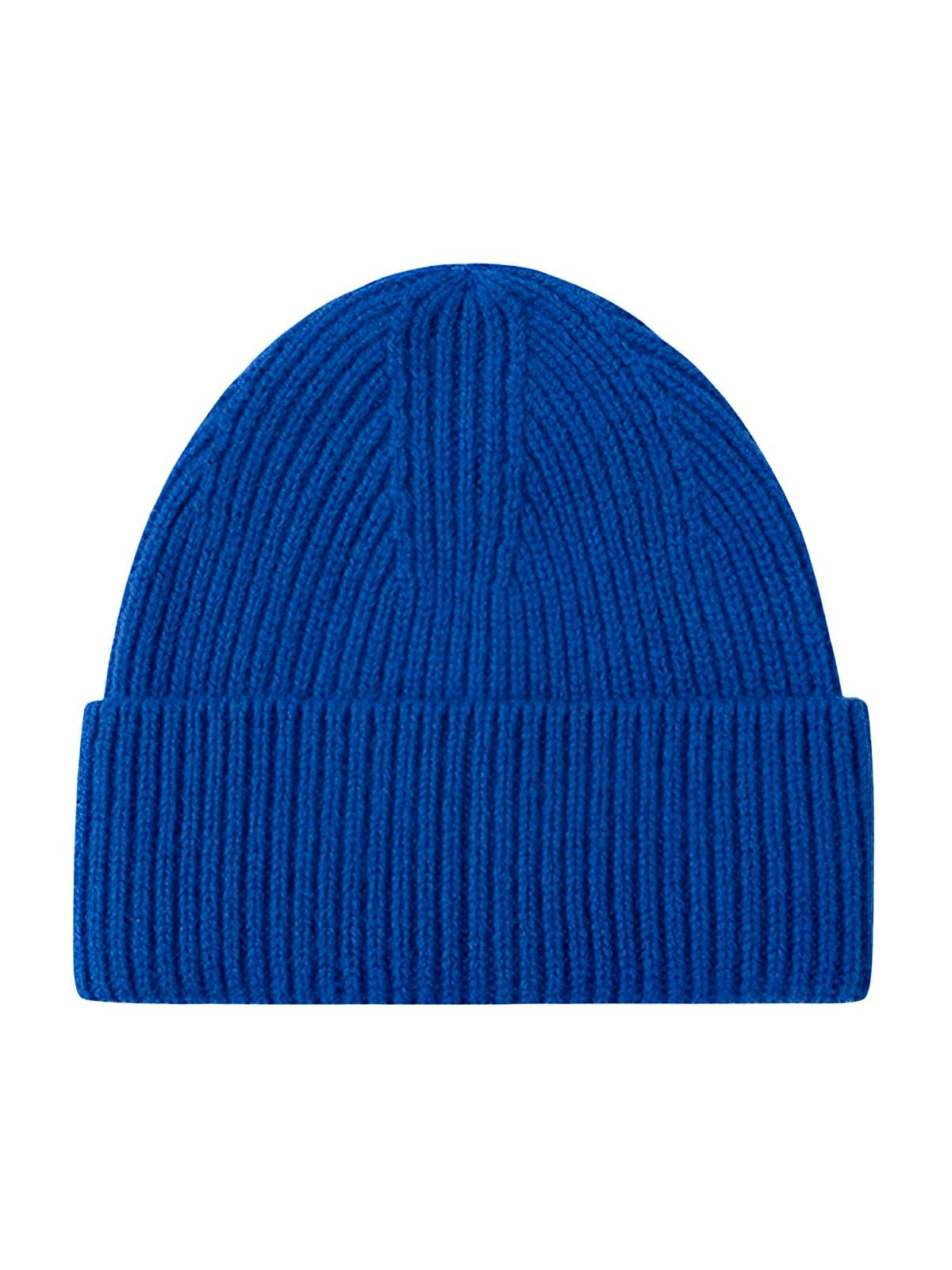 Bonnet en laine mixte, chaud pour l'hiver, tricoté et épais, doux extensible, coupe - vent, modèle Vic - Bonnets - Bleu royal