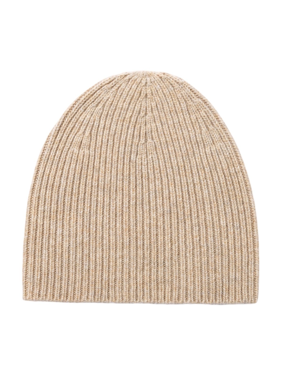 Bonnet en pure laine côtelée, doux et chaud pour l’hiver, style minimaliste femme, idéal pour affronter le froid avec confort, modèle Kim - Bonnets - Beige