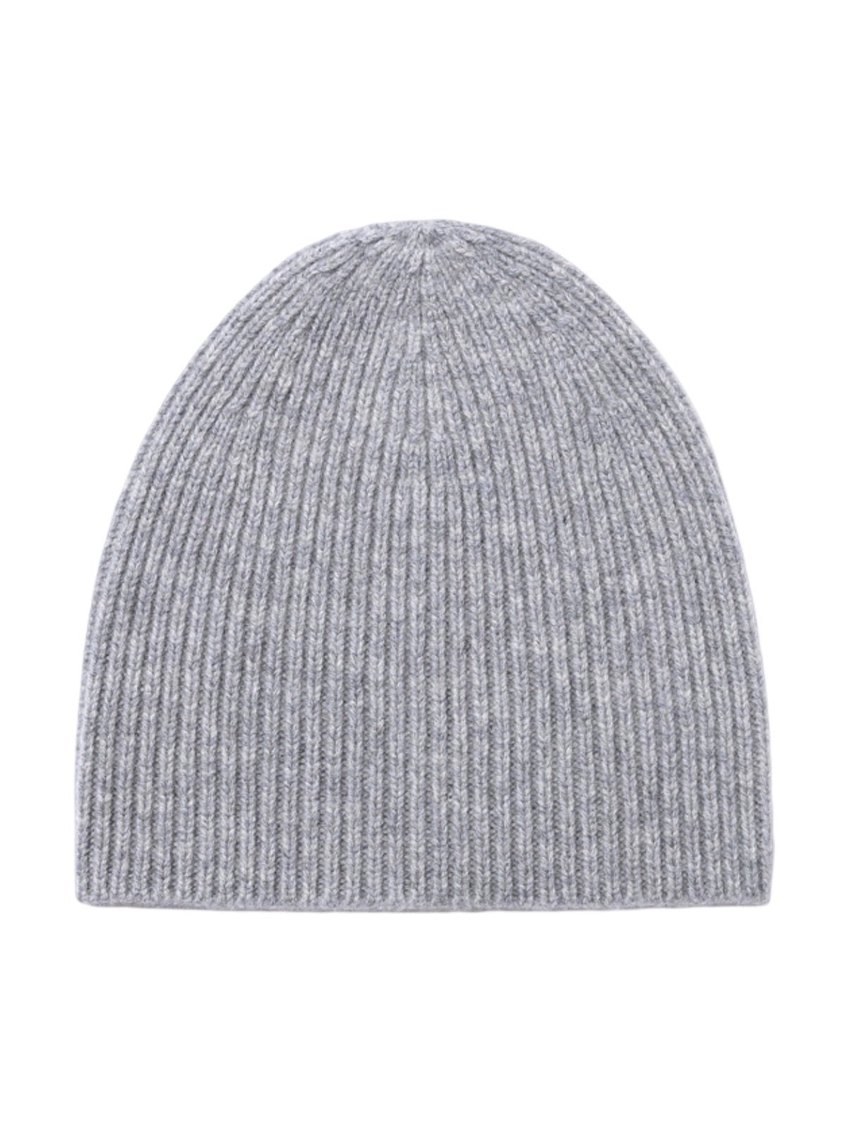 Bonnet en pure laine côtelée, doux et chaud pour l’hiver, style minimaliste femme, idéal pour affronter le froid avec confort, modèle Kim - Bonnets - Gris