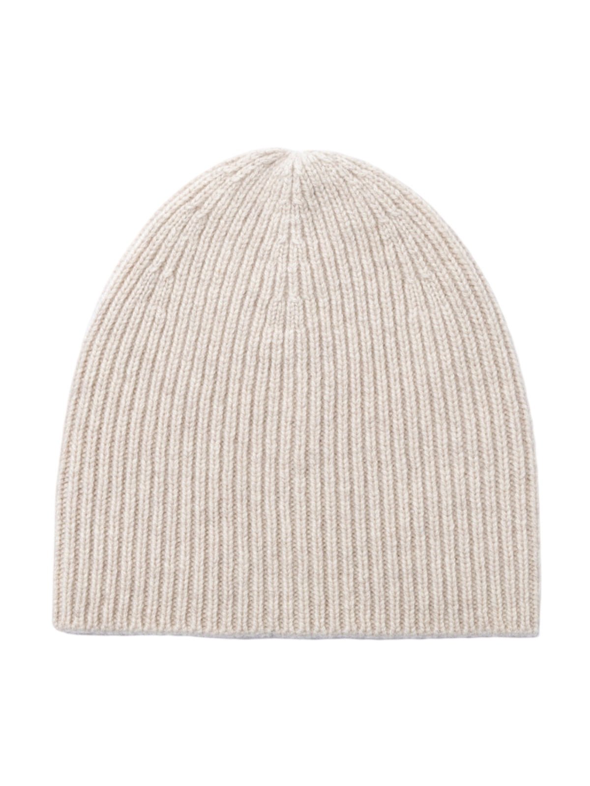 Bonnet en pure laine côtelée, doux et chaud pour l’hiver, style minimaliste femme, idéal pour affronter le froid avec confort, modèle Kim - Bonnets - Blanc cassé