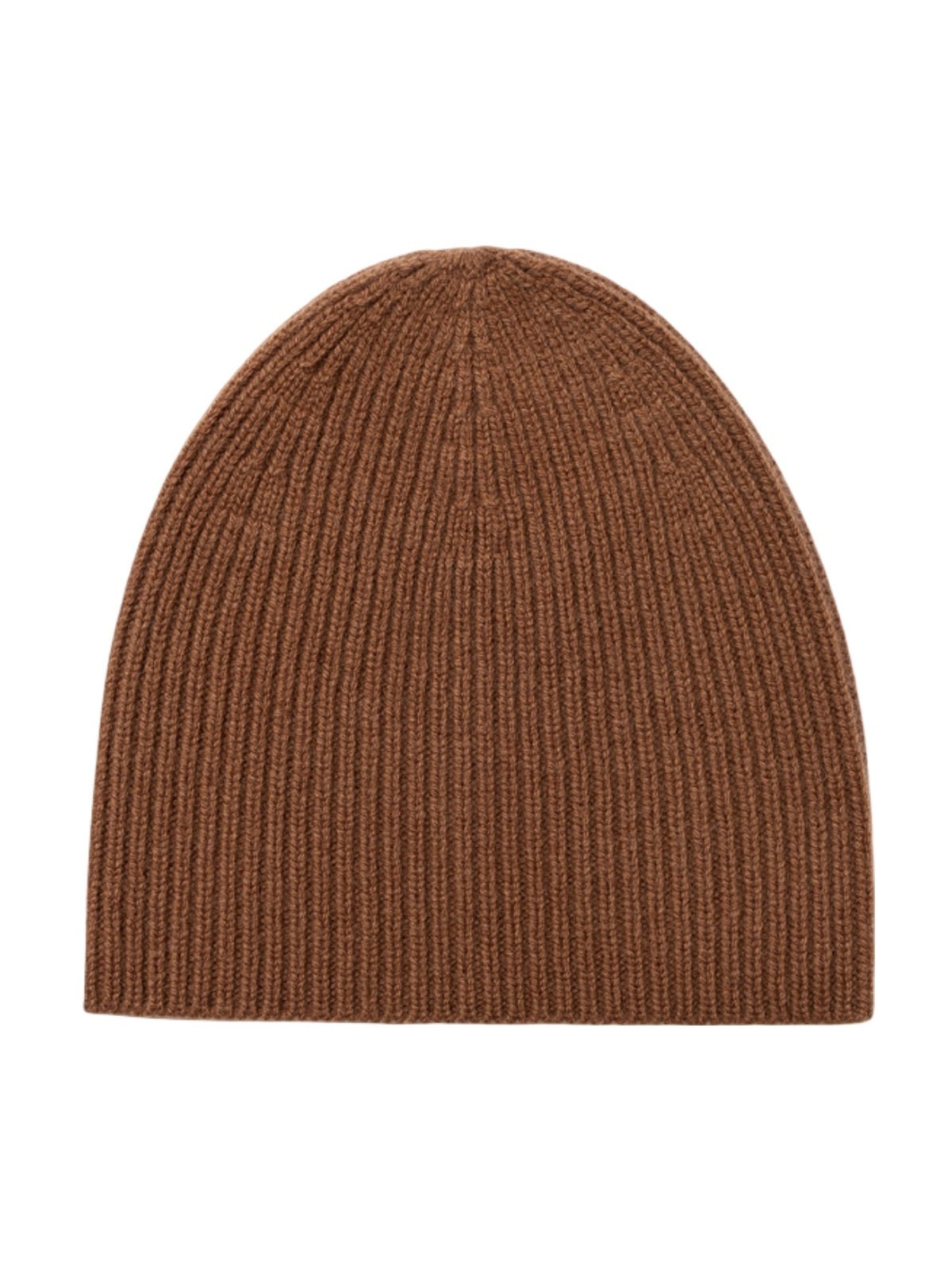 Bonnet en pure laine côtelée, doux et chaud pour l’hiver, style minimaliste femme, idéal pour affronter le froid avec confort, modèle Kim - Bonnets - Marron