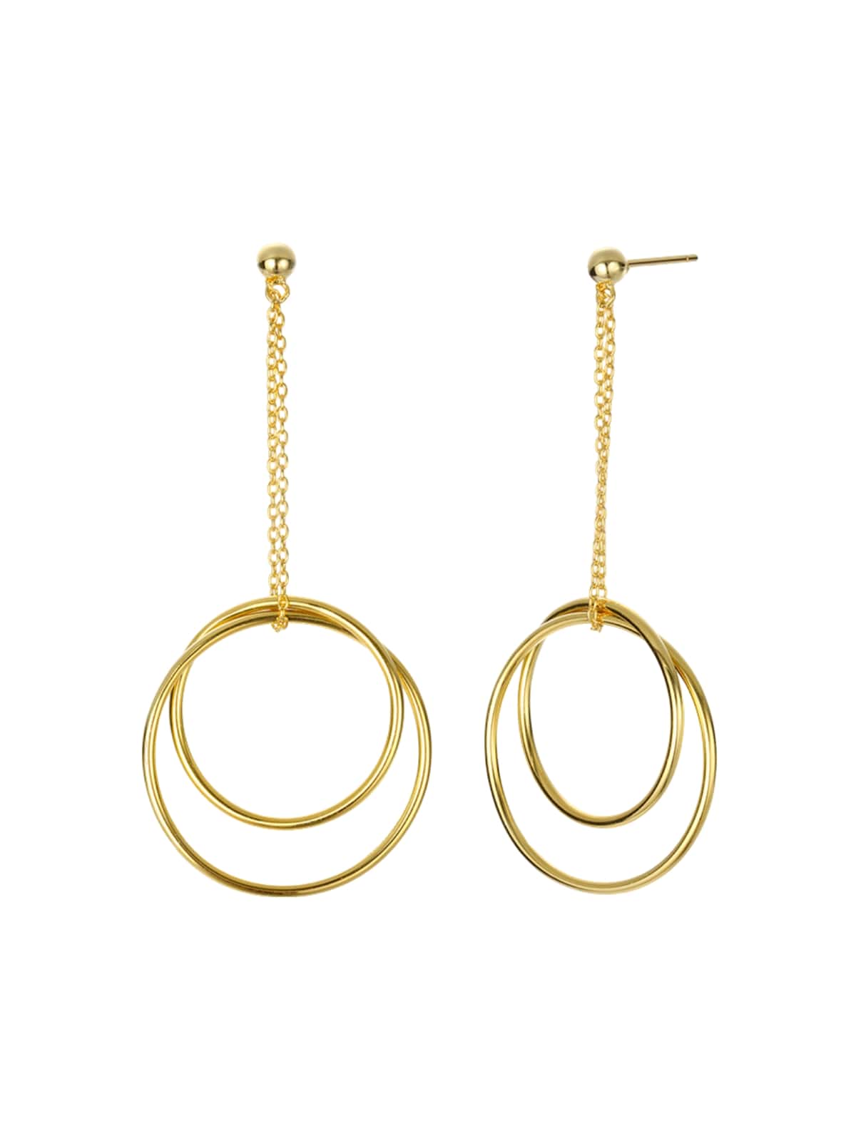 Boucles d'oreilles cercle or, acier inoxydable 316, bijoux femme, style géométrique, look moderne, modèle Etiennise - Boucles d'oreilles - Or 204 mm