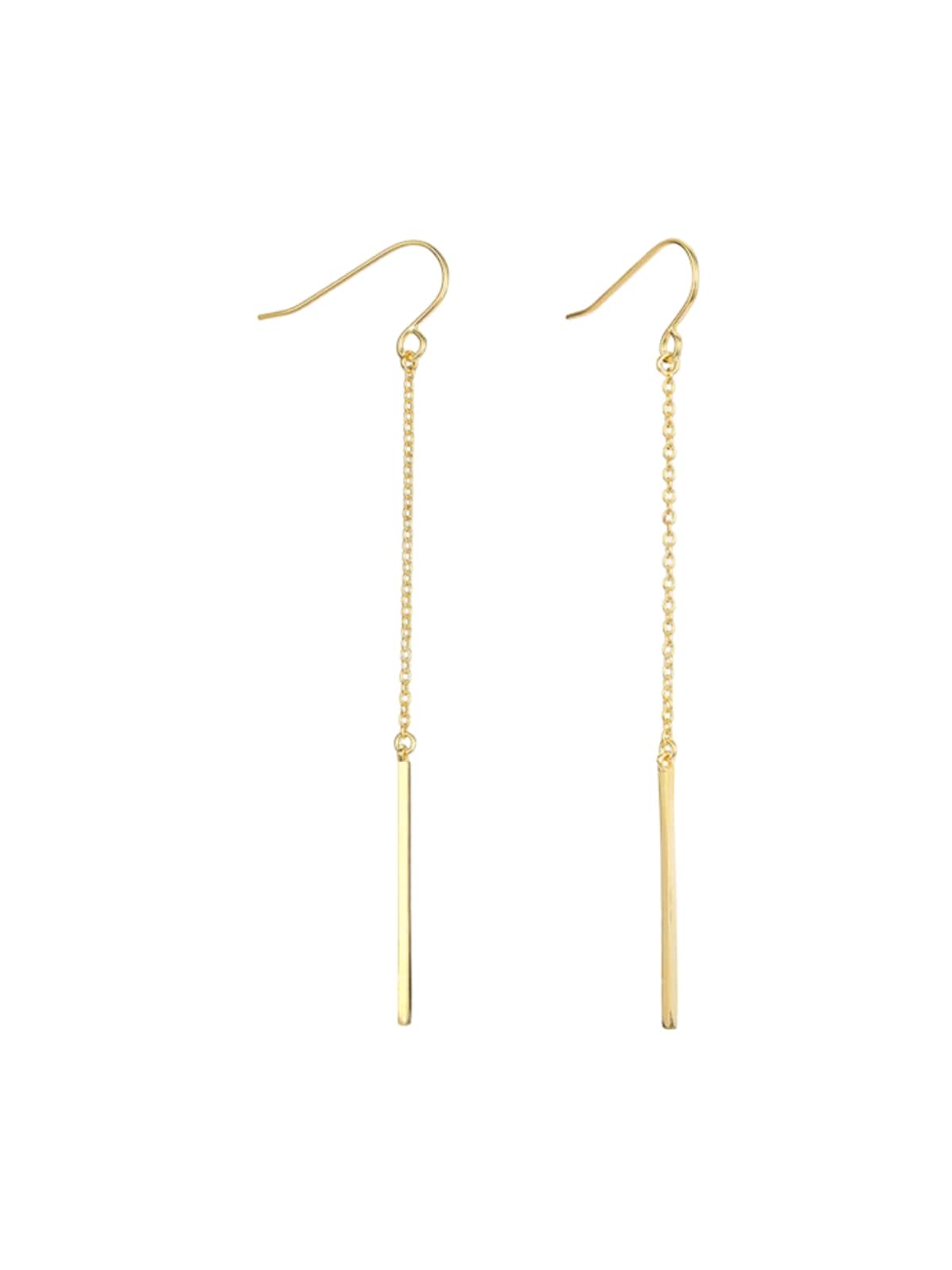 Boucles d'oreilles chaîne dorée, acier inoxydable, longues, style OL, résistant à l'eau, modèle Ekin - Boucles d'oreilles - Or 26 mm