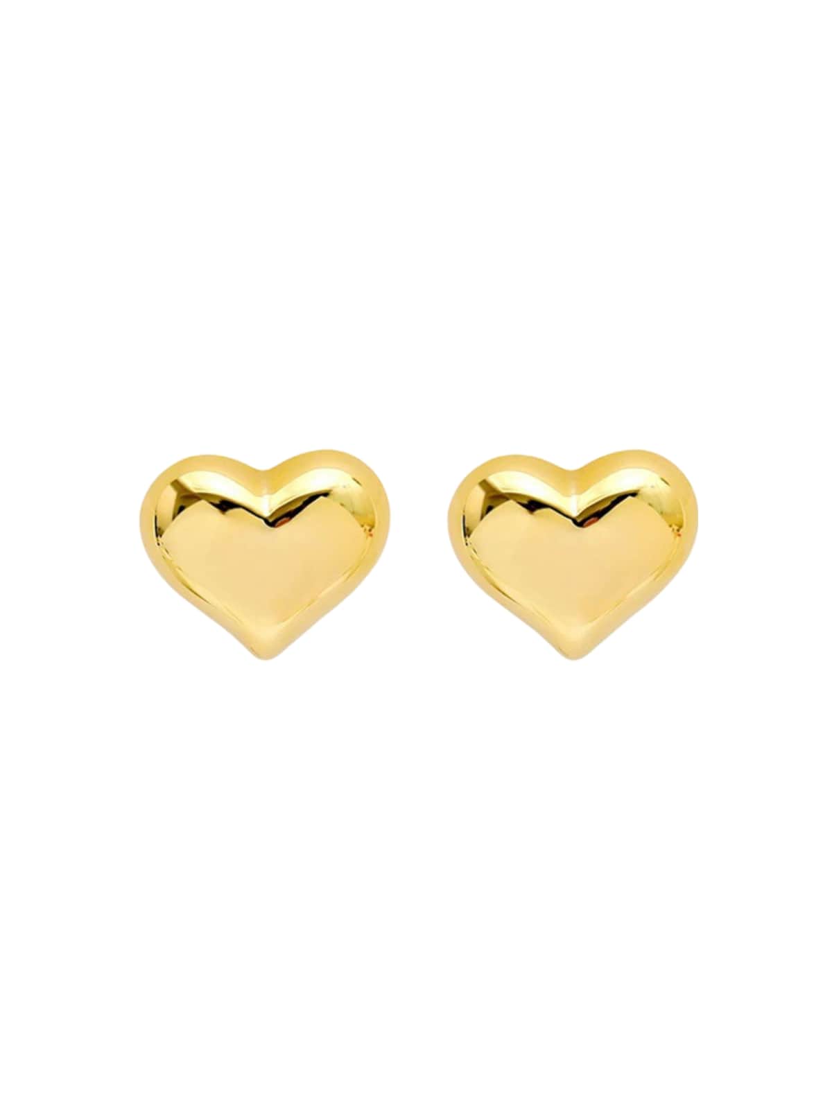Boucles d’oreilles cœur acier inoxydable, bijou amour femme, look moderne, boucles minimalistes, modèle Edwiga - Boucles d'oreilles - Or 8 mm