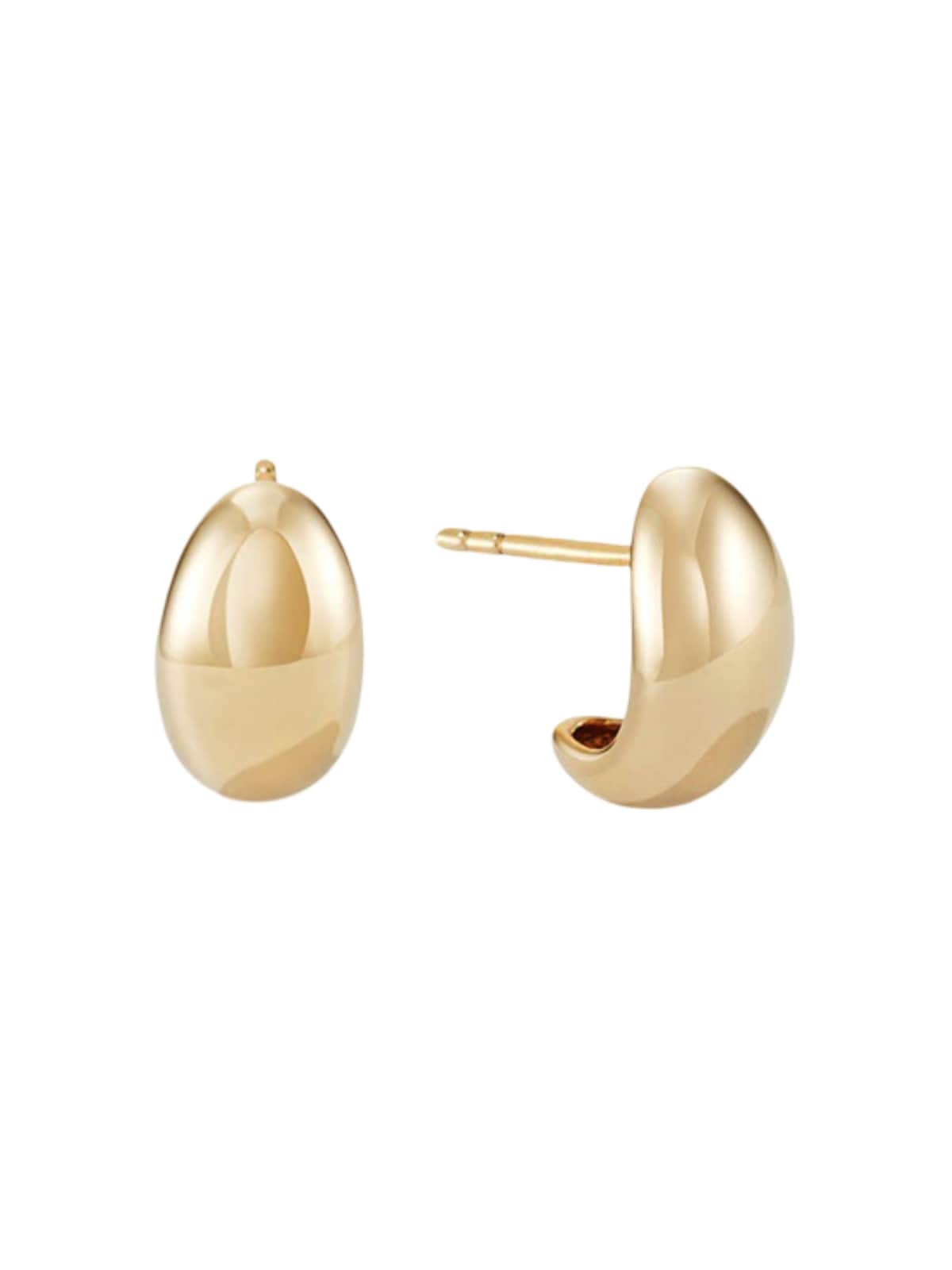 Boucles d'oreilles dorées, acier inoxydable, forme conique, femme, look moderne, modèle Rachelle - Boucles d'oreilles - Or 34 mm