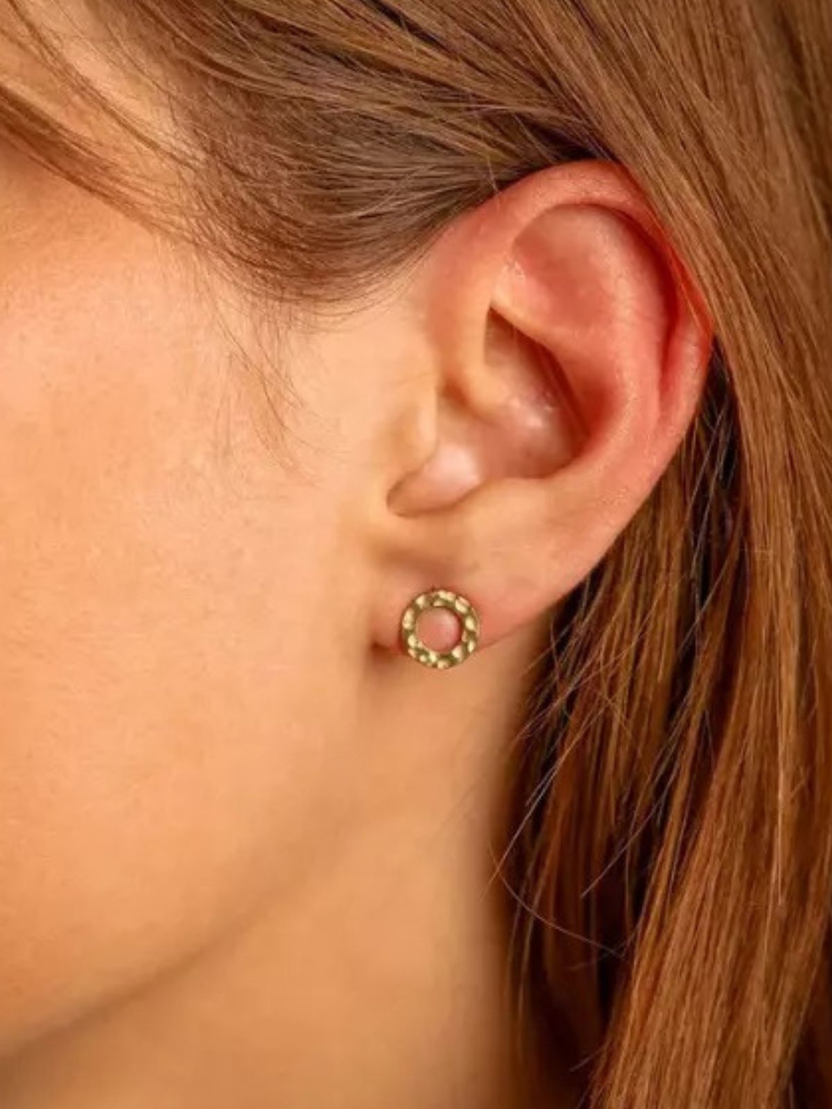 Boucles d'oreilles femme acier inoxydable, rondes géométriques, plaqué or, style minimaliste, légères, modèle Grace - Boucles d'oreilles - Or 8 mm