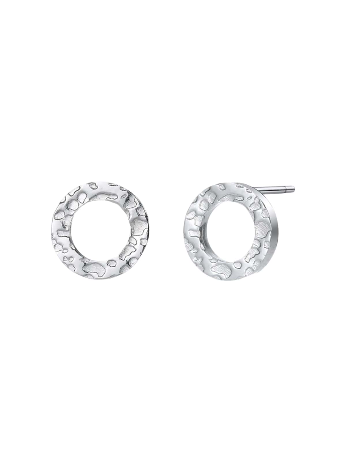 Boucles d'oreilles femme acier inoxydable, rondes géométriques, plaqué or, style minimaliste, légères, modèle Grace - Boucles d'oreilles - Argent 8 mm