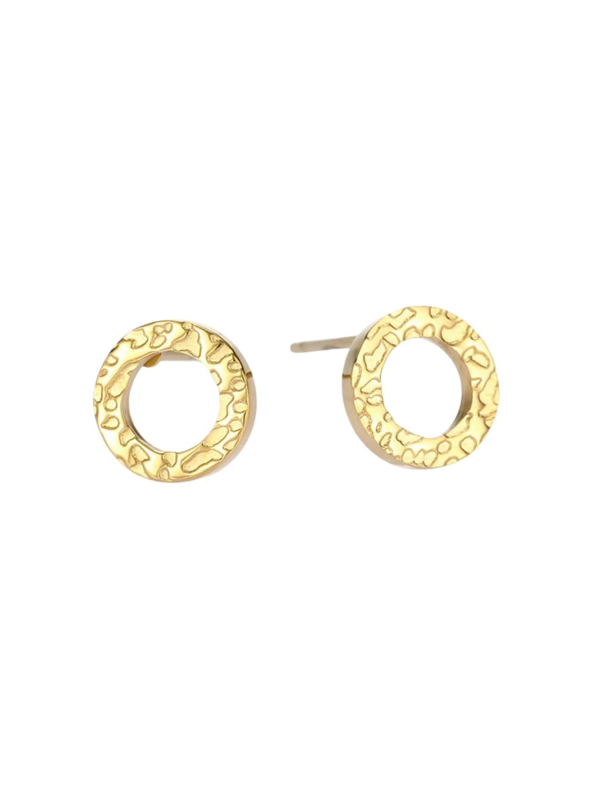 Boucles d'oreilles femme acier inoxydable, rondes géométriques, plaqué or, style minimaliste, légères, modèle Grace - Boucles d'oreilles - Or 8 mm