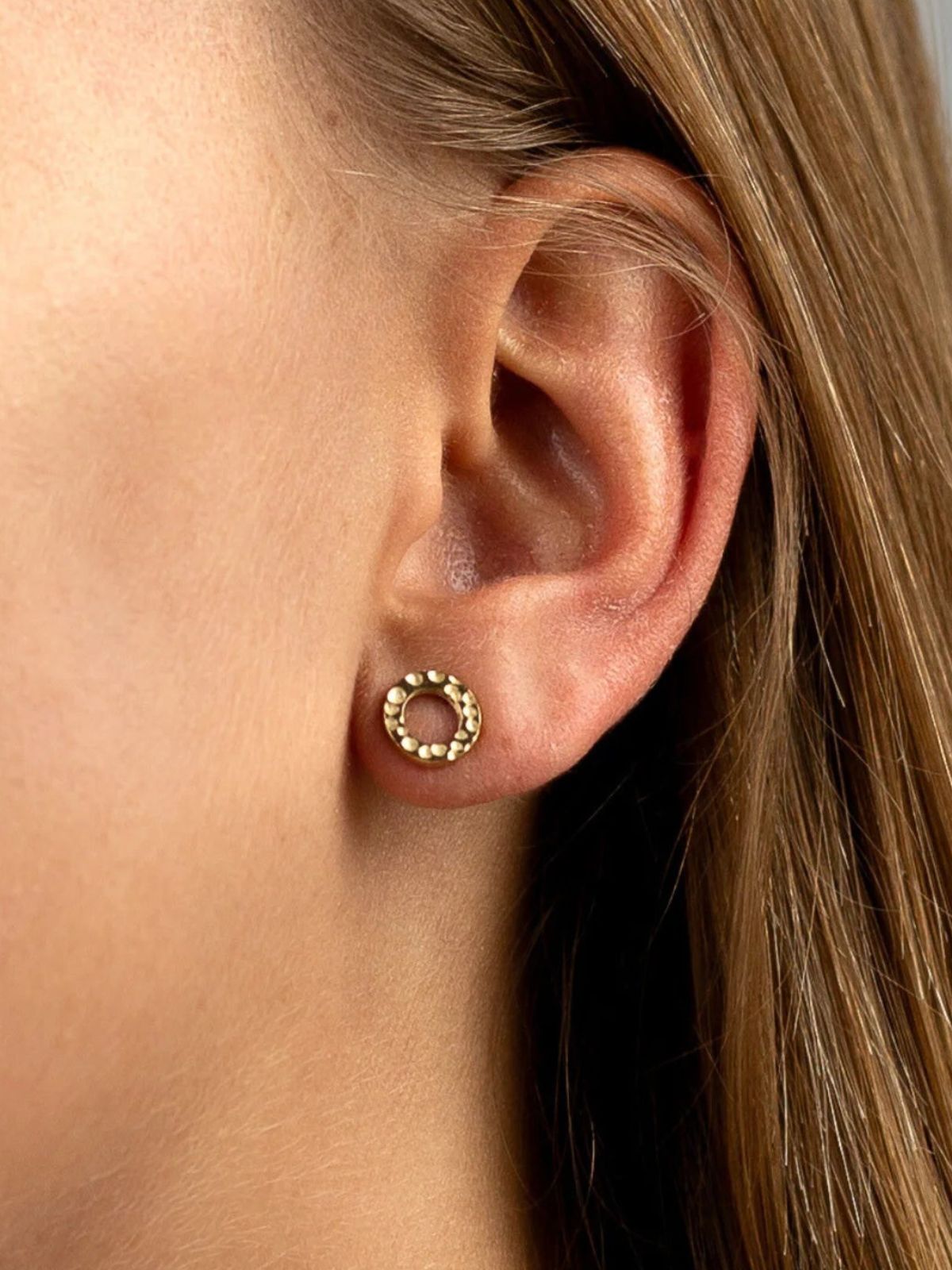 Boucles d'oreilles femme acier inoxydable, rondes géométriques, plaqué or, style minimaliste, légères, modèle Grace - Boucles d'oreilles - Or 8 mm