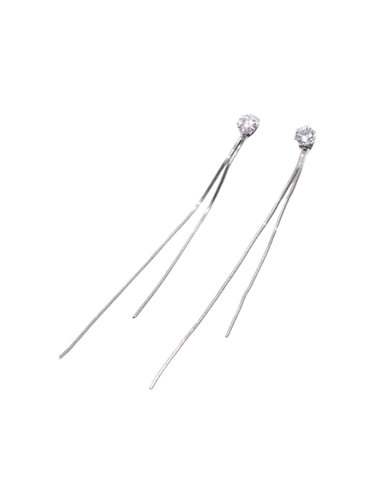 Boucles d'oreilles géométriques acier inoxydable, or rose, mini carré, minimaliste, modèle Jihane - Boucles d'oreilles - Argent 2 mm