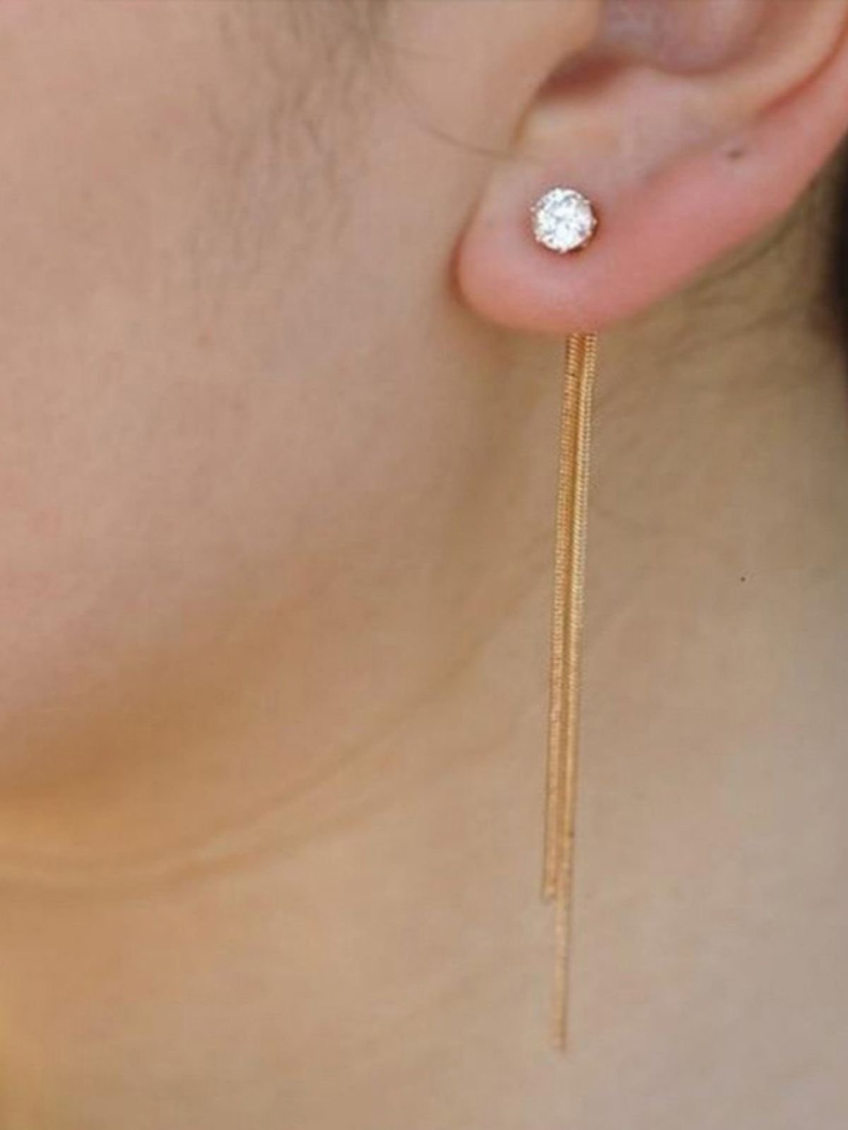 Boucles d'oreilles géométriques acier inoxydable, or rose, mini carré, minimaliste, modèle Jihane - Boucles d'oreilles - Or 2 mm
