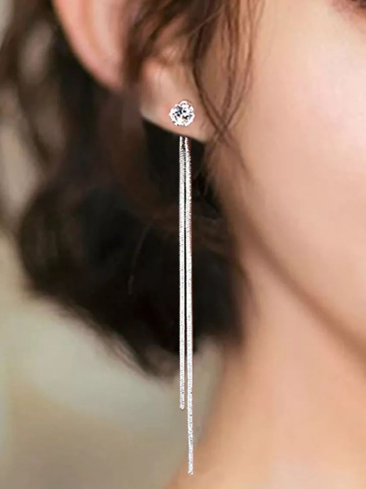 Boucles d'oreilles géométriques acier inoxydable, or rose, mini carré, minimaliste, modèle Jihane - Boucles d'oreilles - Argent 2 mm
