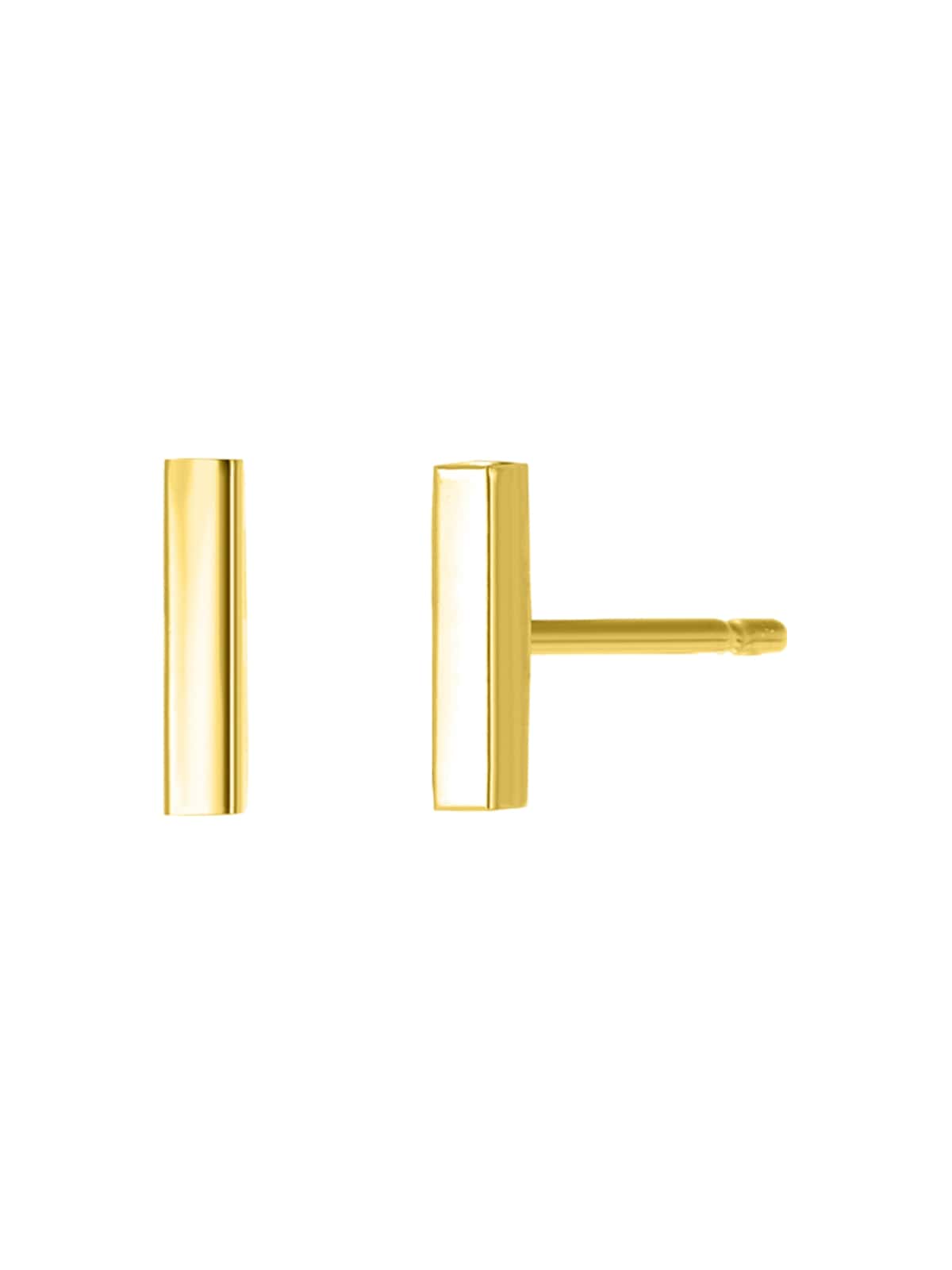Boucles d'oreilles géométriques, design minimaliste, acier inoxydable 316, look punk, bijou moderne femme, modèle Nathalia - Boucles d'oreilles - Or 8 mm