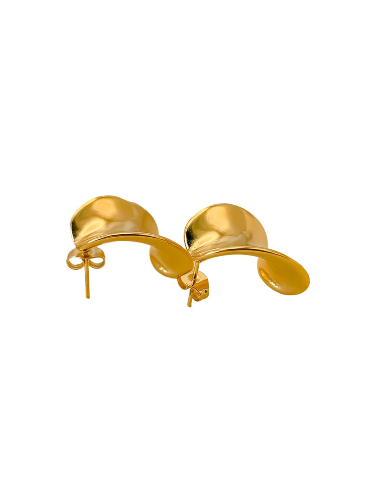 Boucles d’oreilles géométriques femme, acier inoxydable, or 18K, design tendance, modèle Ulyssia - Boucles d'oreilles - Or 55 mm